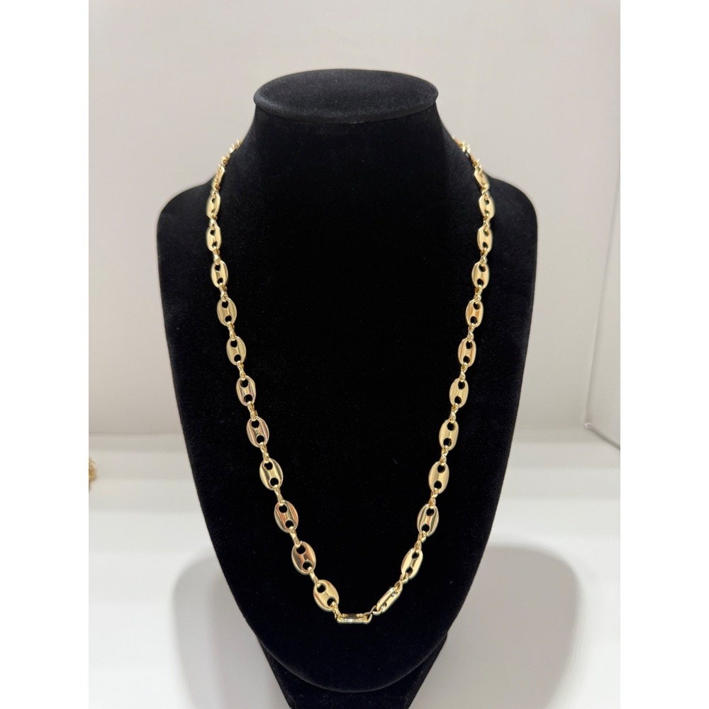 puffy mariner 14k gold filled 22inch 7.5mm adjustable to 18 inch